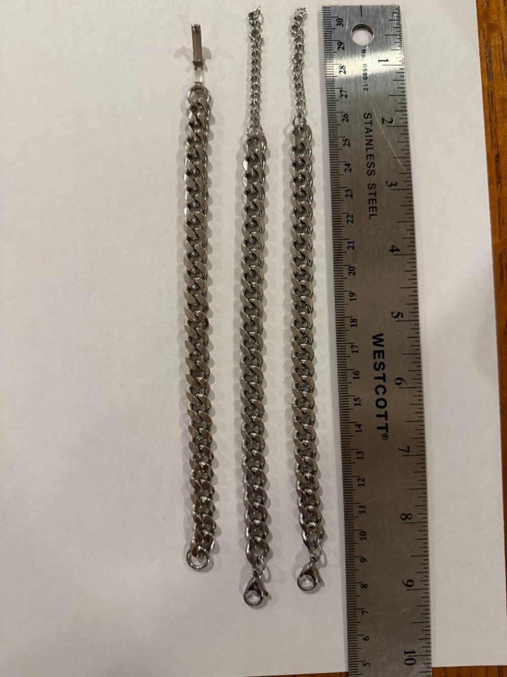 Set of 3 heavy chain bracelets